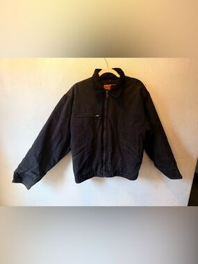 Vintage CornerStone Black Workwear Canvas Jacket Thrash Coat Boxy 100% Cotton M